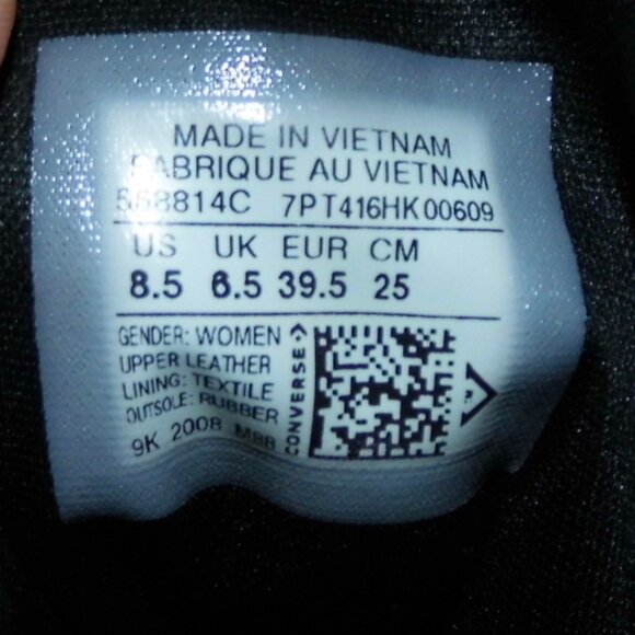 CONVERSE Chuck Taylor All Star GR82 Extra-High Black Egret Boots Womens 8.5 - Picture 7 of 7